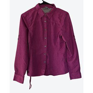 Outdoor Research Women's Small Button Front Roll Sleeve Vented Shirt Fuschia